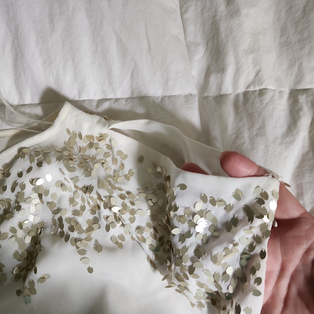 Cache Top Size Xsmall Sequins White - Picture 5 of 8